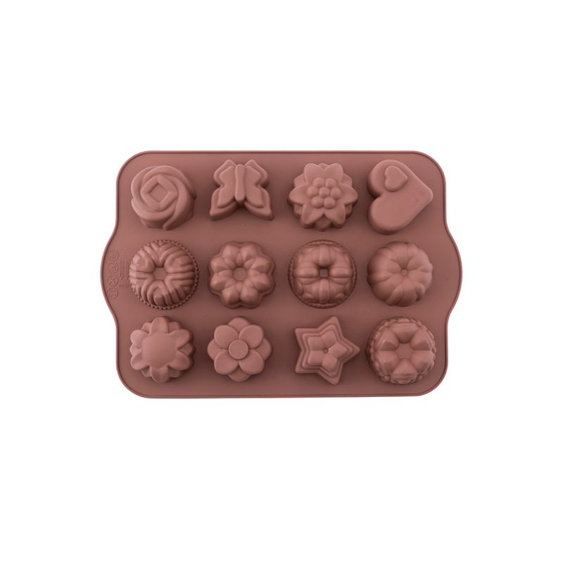 Silicolife 12-Hole Mix Shape Muffin & Cookie Silicone Mold – Assorted Color- Al Makaan Store