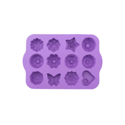 Silicolife 12-Hole Mix Shape Muffin & Cookie Silicone Mold – Assorted Color- Al Makaan Store