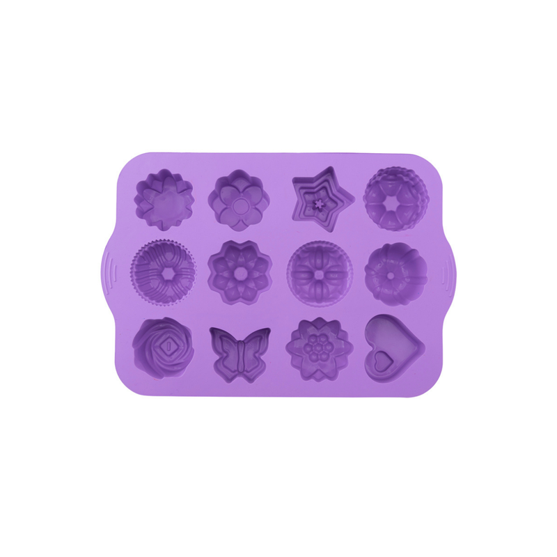 Silicolife 12-Hole Mix Shape Muffin & Cookie Silicone Mold – Assorted Color- Al Makaan Store