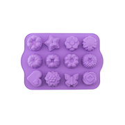 Silicolife 12-Hole Mix Shape Muffin & Cookie Silicone Mold – Assorted Color- Al Makaan Store