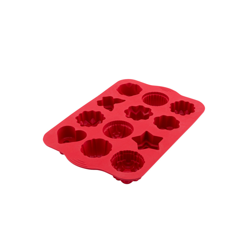 Silicolife 12-Hole Mix Shape Muffin & Cookie Silicone Mold – Assorted Color- Al Makaan Store