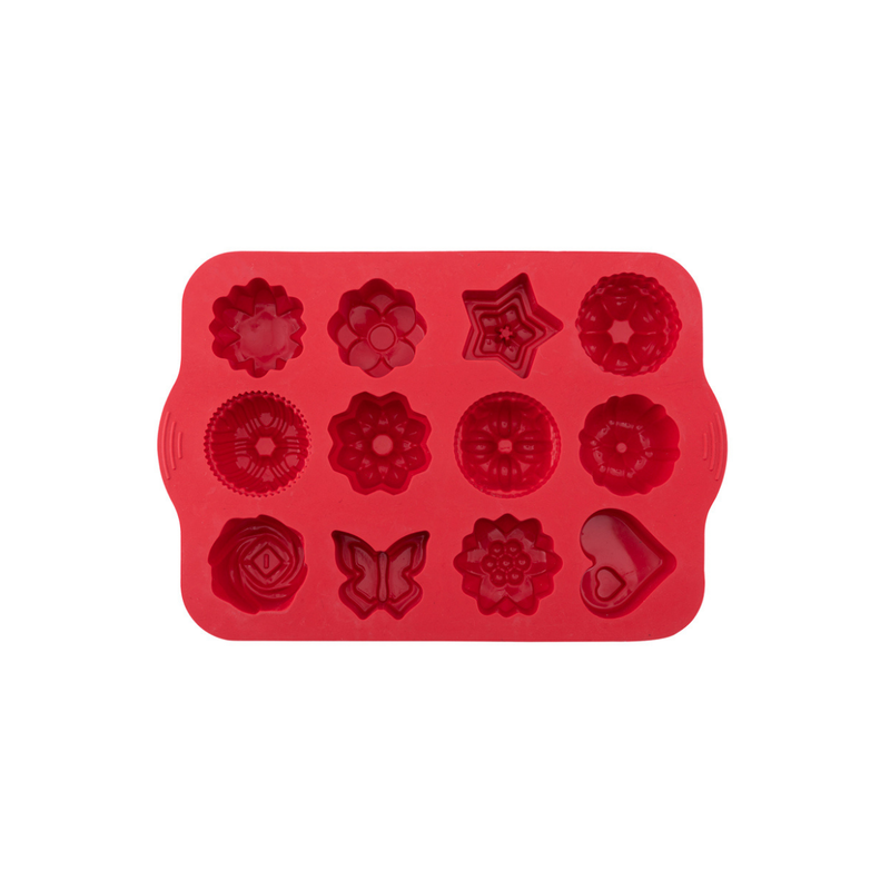 Silicolife 12-Hole Mix Shape Muffin & Cookie Silicone Mold – Assorted Color- Al Makaan Store