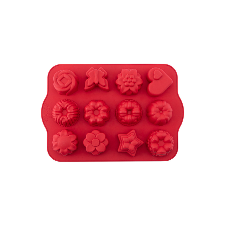 Silicolife 12-Hole Mix Shape Muffin & Cookie Silicone Mold – Assorted Color- Al Makaan Store