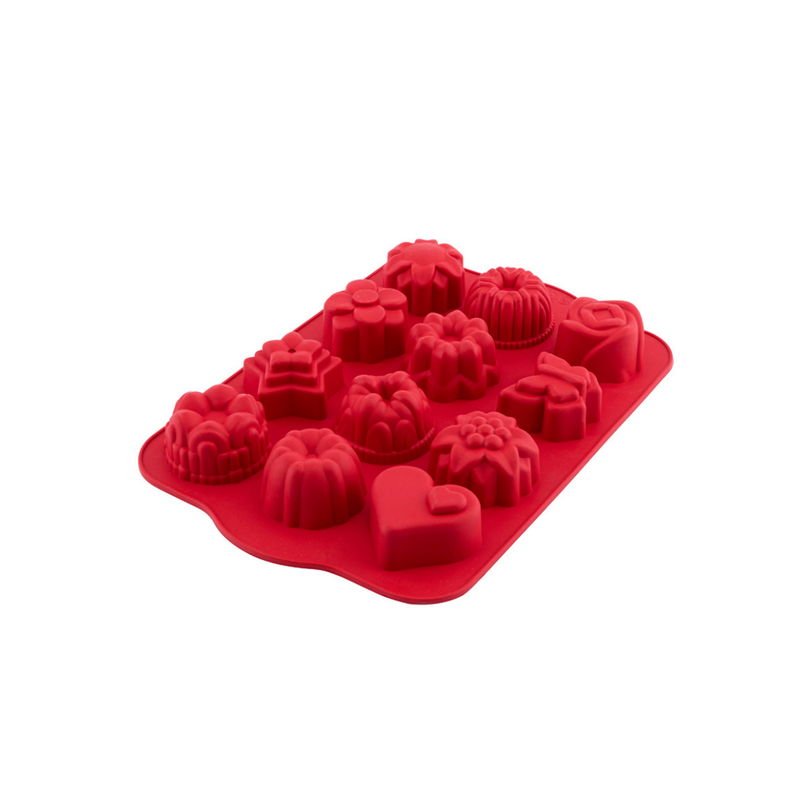 Silicolife 12-Hole Mix Shape Muffin & Cookie Silicone Mold – Assorted Color- Al Makaan Store