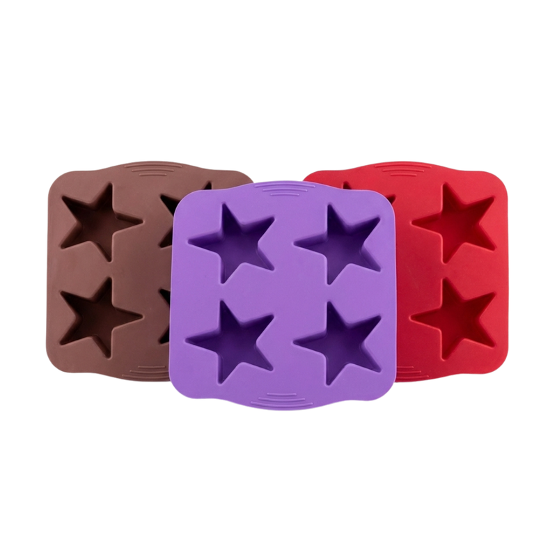 Silicolife 4-Hole Star Shape Muffin & Cookie Silicone Mold – Assorted Color- Al Makaan Store