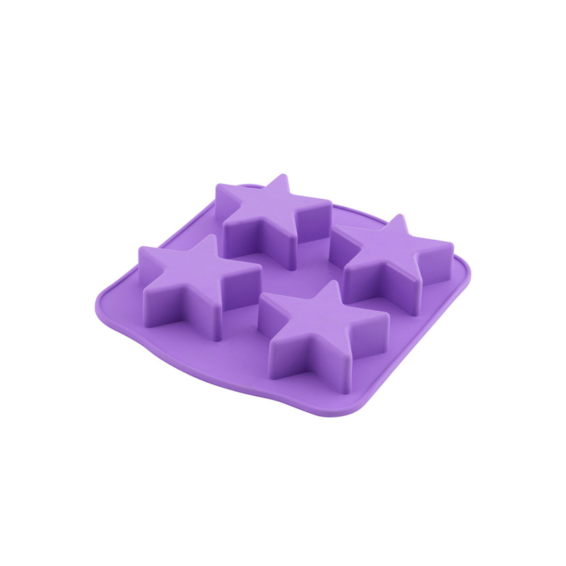 Silicolife 4-Hole Star Shape Muffin & Cookie Silicone Mold – Assorted Color- Al Makaan Store