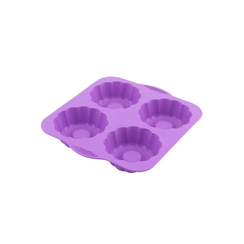 Silicolife 4-Hole Clover Shape Muffin & Cookie Silicone Mold – Assorted Color- Al Makaan Store