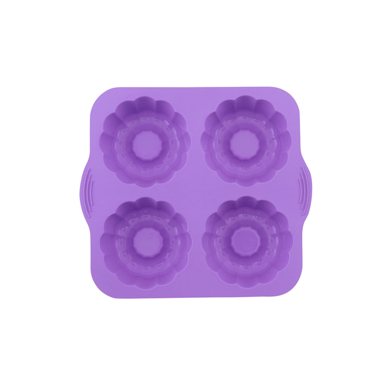 Silicolife 4-Hole Clover Shape Muffin & Cookie Silicone Mold – Assorted Color- Al Makaan Store
