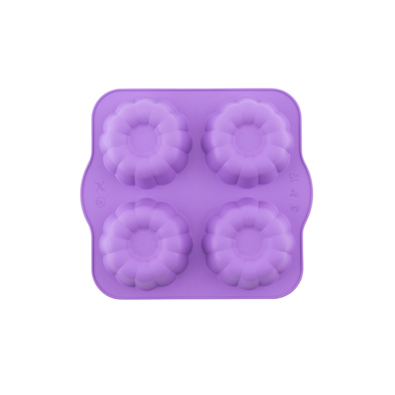 Silicolife 4-Hole Clover Shape Muffin & Cookie Silicone Mold – Assorted Color- Al Makaan Store