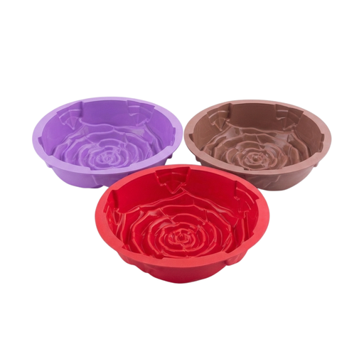 Silicolife Rose Shape Silicone Cake Mold – Assorted Color- Al Makaan Store