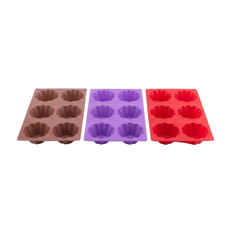 Silicolife 6-Hole Clover Shape Muffin & Souffle Silicone Mold – Assorted Color- Al Makaan Store