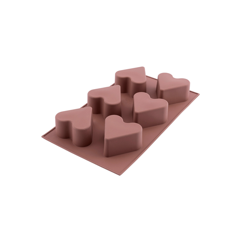 Silicolife 6-Hole Heart Shape Muffin & Cookie Silicone Mold – Assorted Color- Al Makaan Store