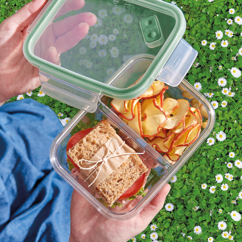 Snips Tritan Renew Airtight Rectangular Lunch Box with two Compartments 800 ml - Al Makaan Store