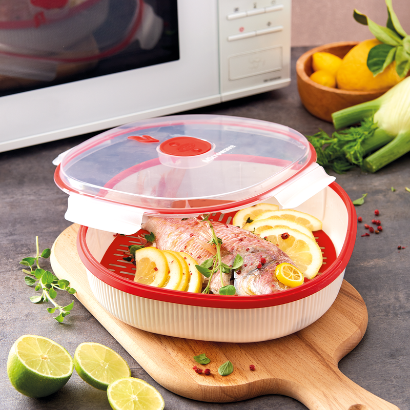 Wholesale Bundle: Snips White Microwave Airtight Dish Steamer 2 Liter in Bulk (6-Pack) - Al Makaan Store
