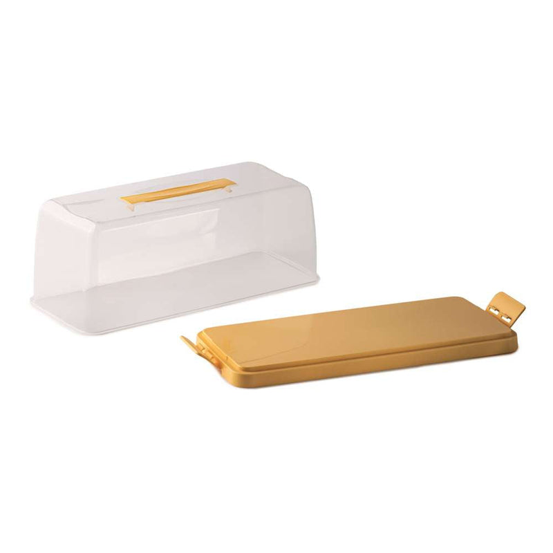 Wholesale Bundle: Snips Transparent & Yellow Plumcake Keeper 34.4 cm in Bulk (6-Pack) - Al Makaan Store