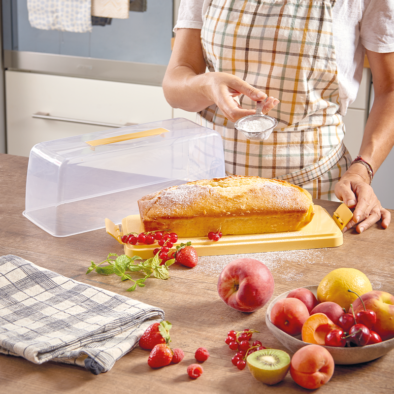 Snips Transparent & Yellow Plumcake Keeper 34.4 cm - Al Makaan Store