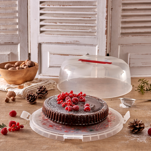 Snips Delice White with Decoration Cake Holder 28 cm x 9 cm - Al Makaan Store