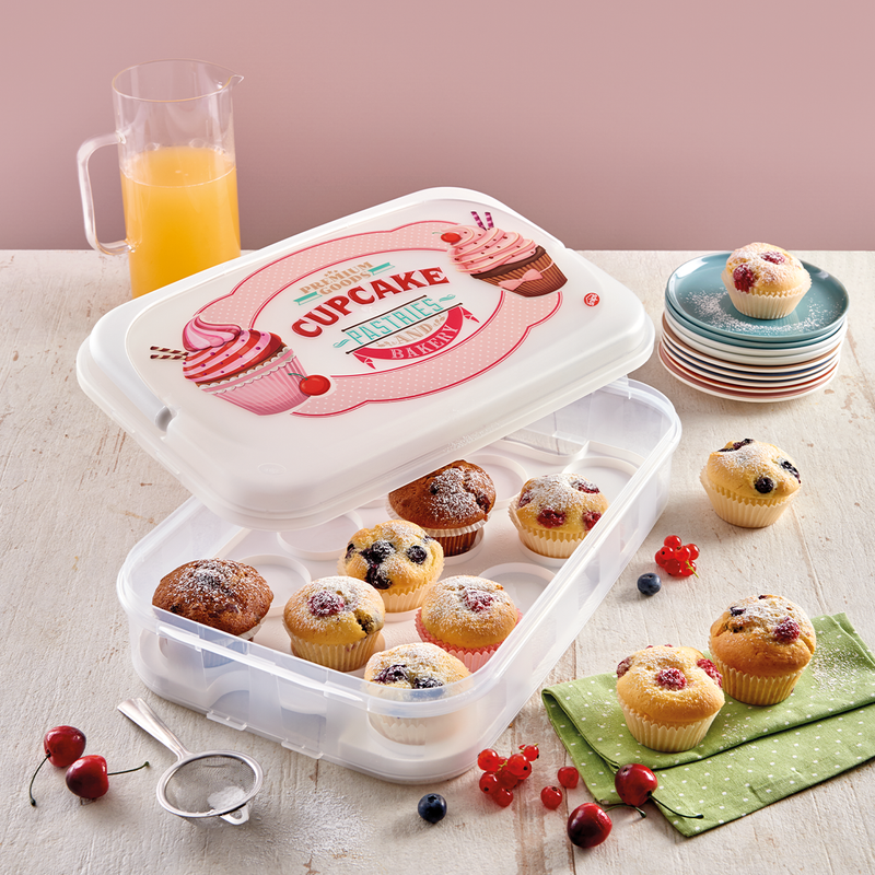 Snips Vintage White Cupcake Holder & Carrier 7 Liter - Al Makaan Store