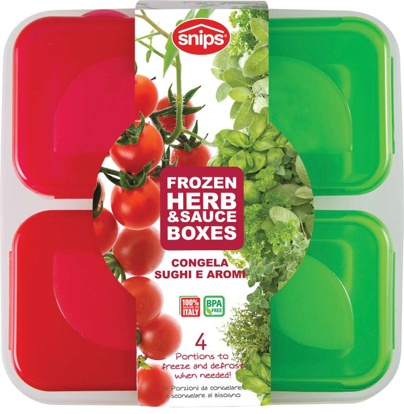 Wholesale Bundle: Snips 4 Pieces Frozen Sauce & Herb Small Single and Portion Containers 100 ml in Bulk (12-Pack) - Al Makaan Store
