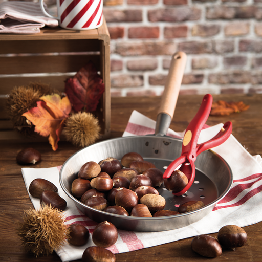Snips Iron Pan & Chestnut Cutter Set 52.5 cm x 26.5 cm x 3.7 cm - Al Makaan Store