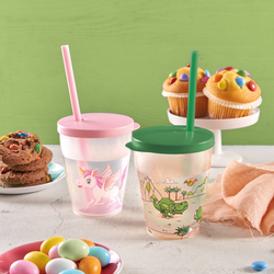 Snips Unicorn Cup 385 ml with Lid & Straw Set - Al Makaan Store