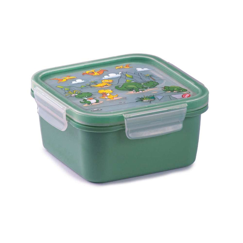 Wholesale Bundle: Snips Green Dino lock Square Lunchbox 800 ml in Bulk (6-Pack) - Al Makaan Store