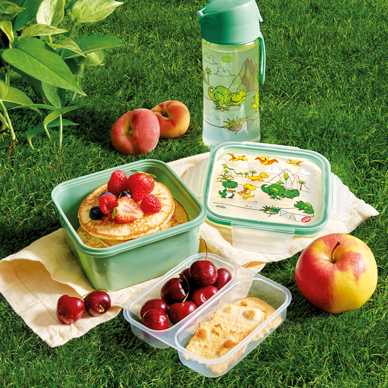 Snips Green Dino lock Square Lunchbox 800 ml - Al Makaan Store