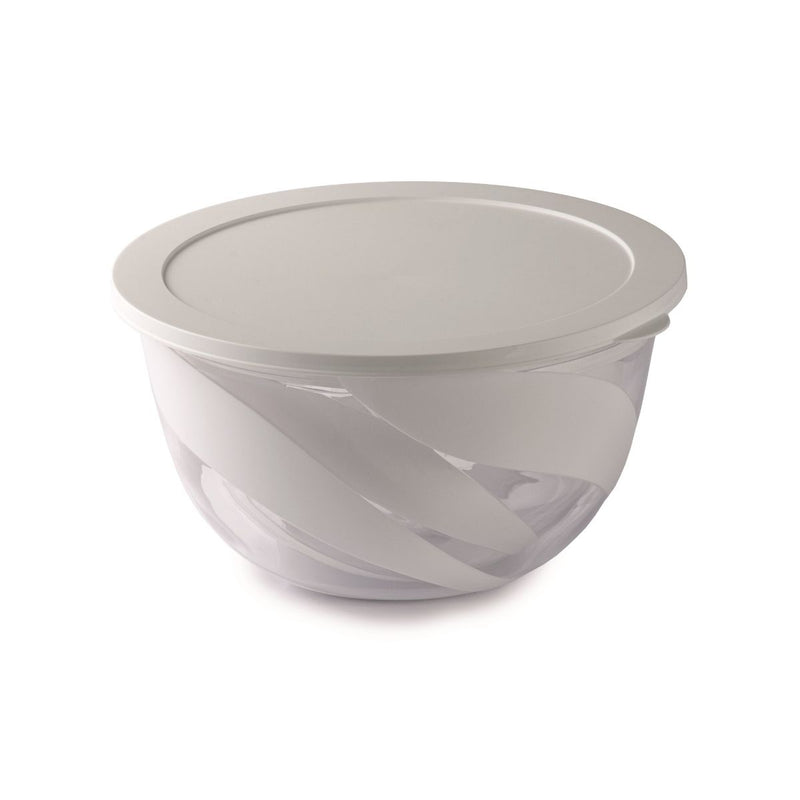 Snips White 2 Pieces Salad Bowl 5 Liter and 3 Liter with lids Set - Al Makaan Store