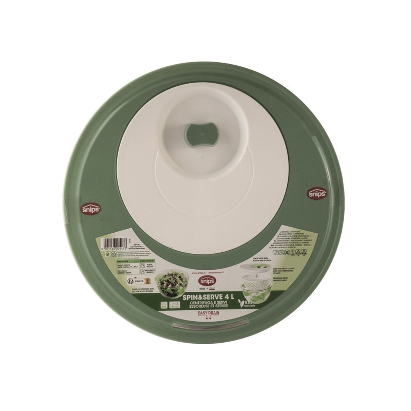 Snips Green Spin & Serve 2 in 1 Salad Spinner & Bowl 4 Liter - Al Makaan Store