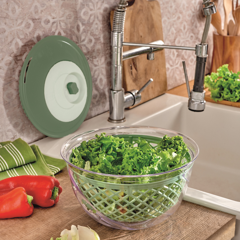 Snips Green Spin & Serve 2 in 1 Salad Spinner & Bowl 4 Liter - Al Makaan Store