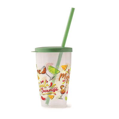Snips Cocktail Cup 500 ml with Lid & Straw Set - Al Makaan Store