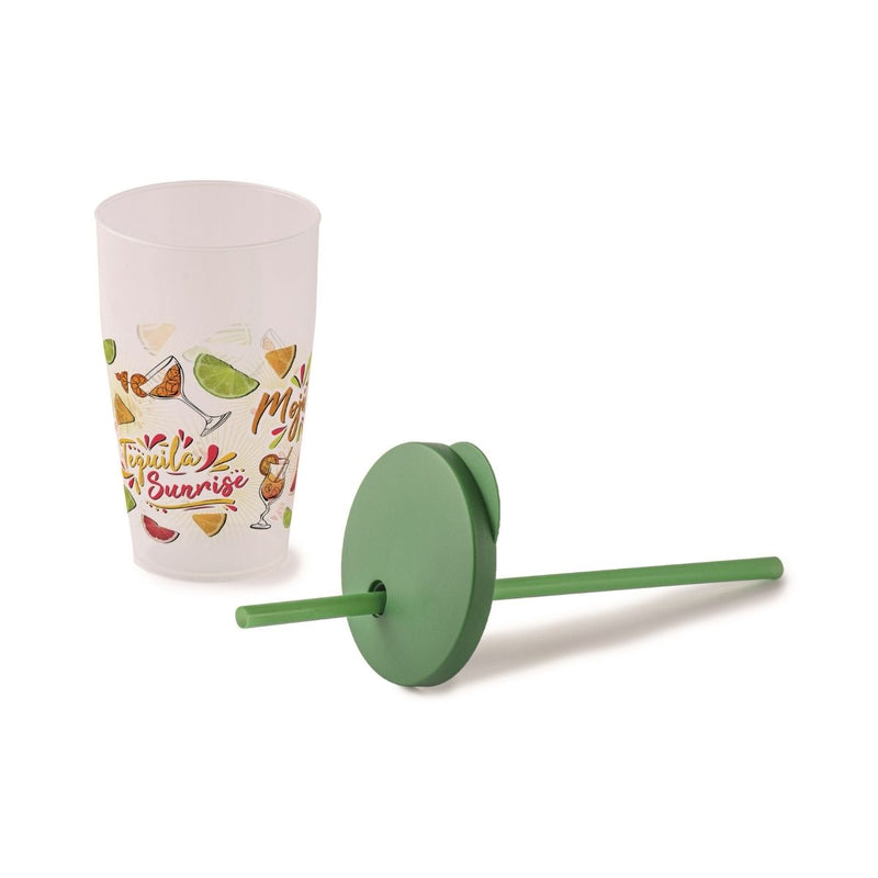 Snips Cocktail Cup 500 ml with Lid & Straw Set - Al Makaan Store