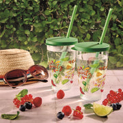 Snips Cocktail Cup 500 ml with Lid & Straw Set - Al Makaan Store