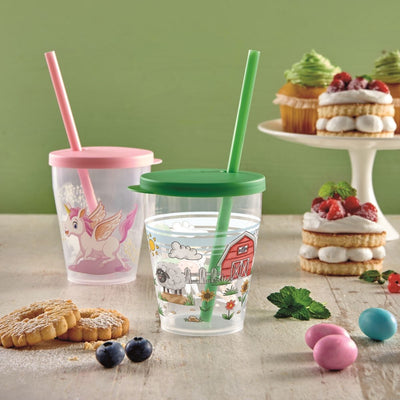 Snips Farm Cup 385 ml with Lid & Straw Set - Al Makaan Store