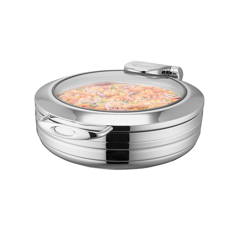 Sunnex Sicily Induction Chafers Stainless Steel with out base Round 6 Liter - Al Makaan Store