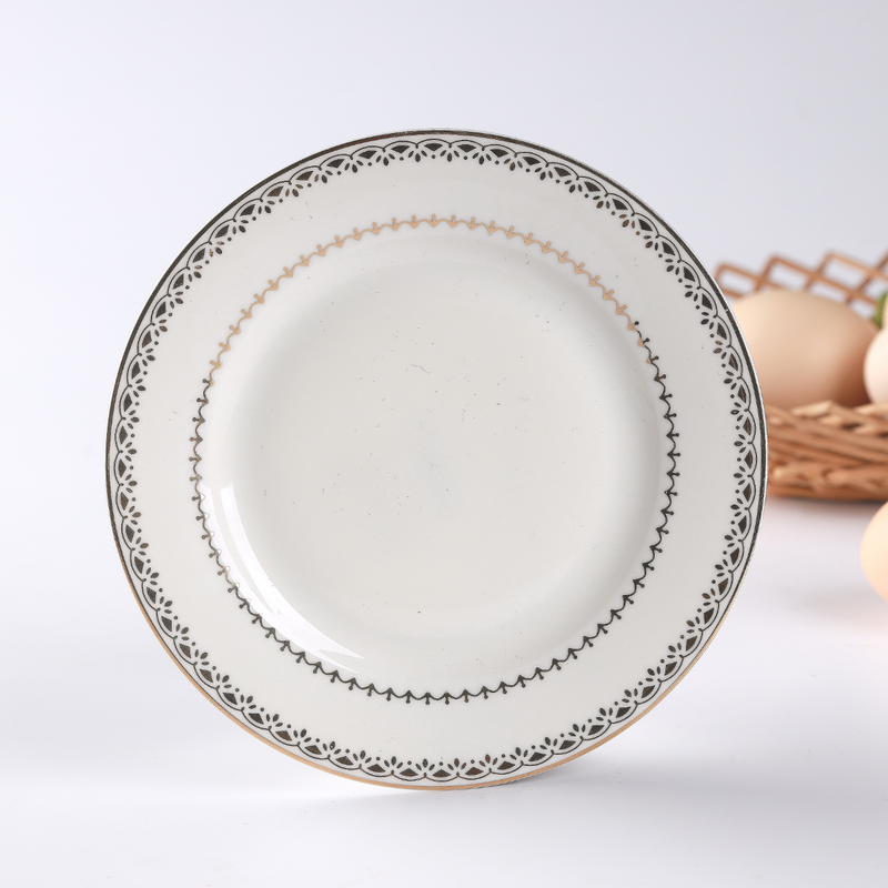 Decopor New Bone China Ivory Soup Plate 8.5" Golden Design - Al Makaan Store