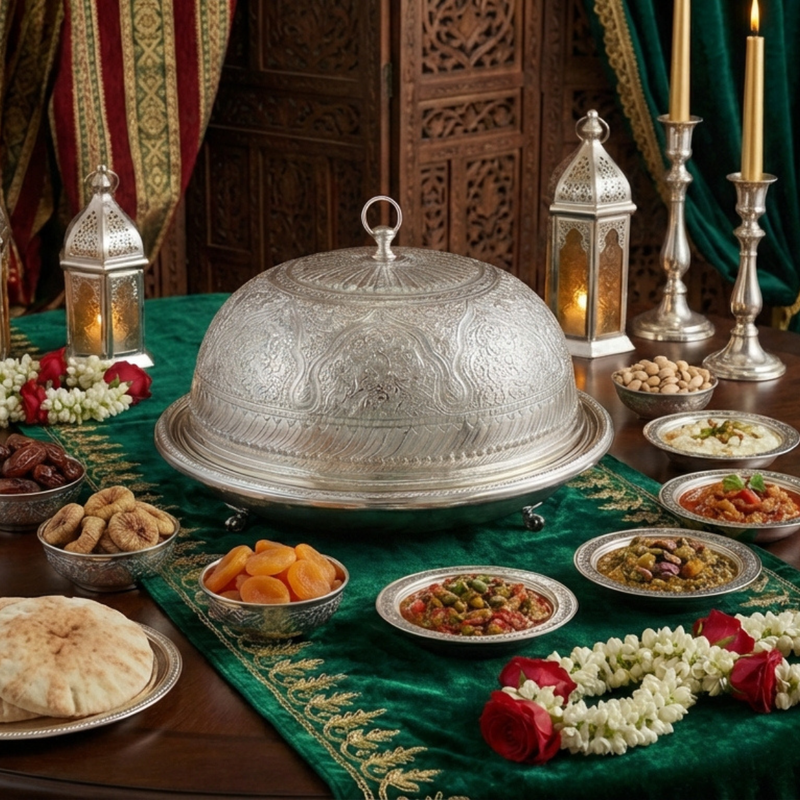 Vague Handcrafted VIP Round Ouzi & Halwa Platter Small