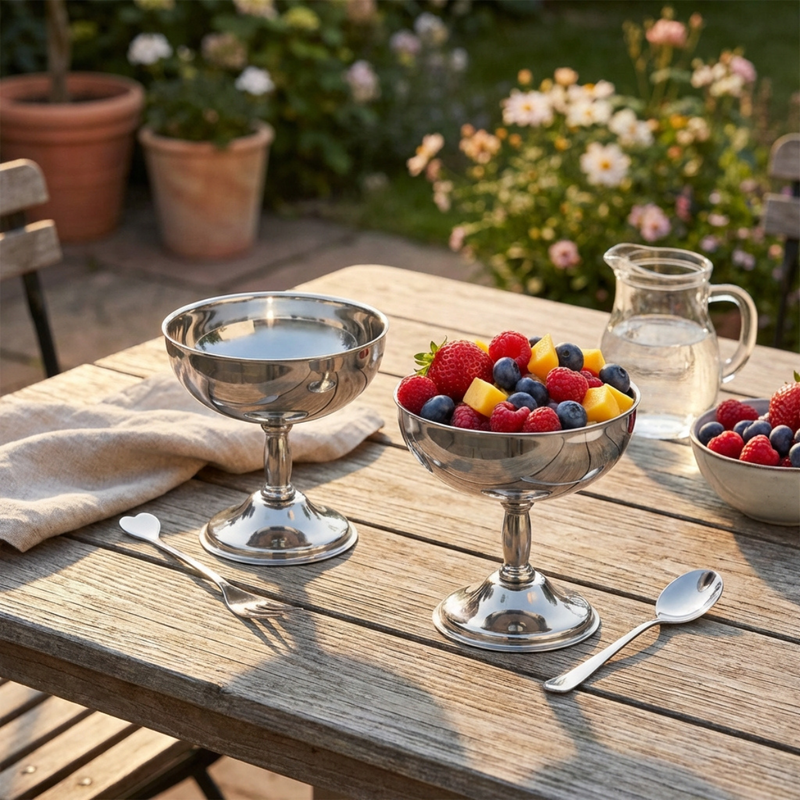 Vague Stainless Steel Salad Cup with Fork
