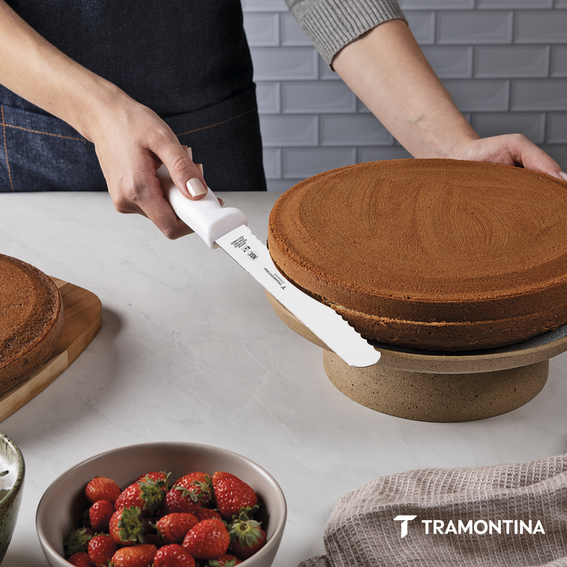 Tramontina Professional 12" Cake & Bread Knife with Antimicrobial Handle - White