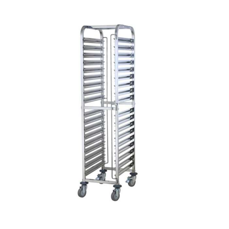 Vague Stainless Steel Single Line Tray Trolley 1/1 38 cm - Al Makaan Store