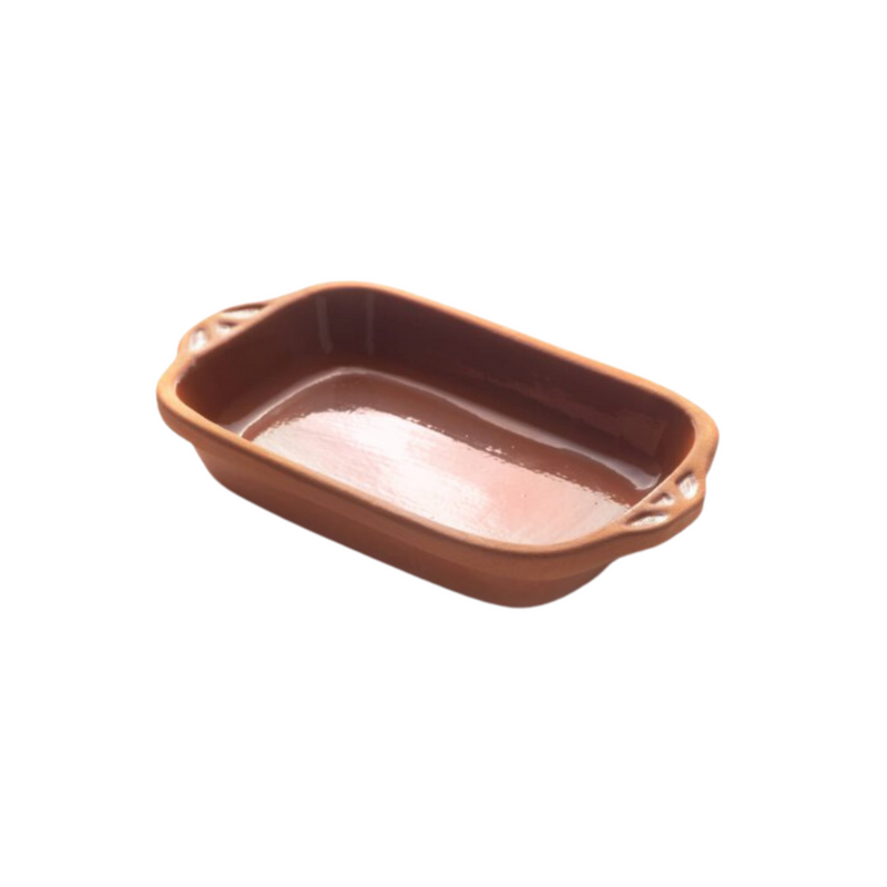 Che Brucia Inner Glazed Clay Rectangle Oven Tray 23 x 13 x 4 cm -Trakya