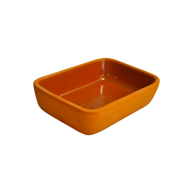 Che Brucia Inner Glazed Clay Rectangle Oven Tray 16.5 x 12 x 4.5 cm -Foca