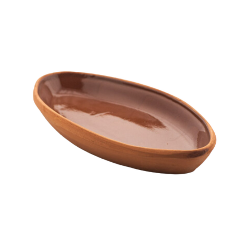 Che Brucia Inner Glazed Clay Oval Oven Tray 23 x 13 x 3.5 cm -Belen