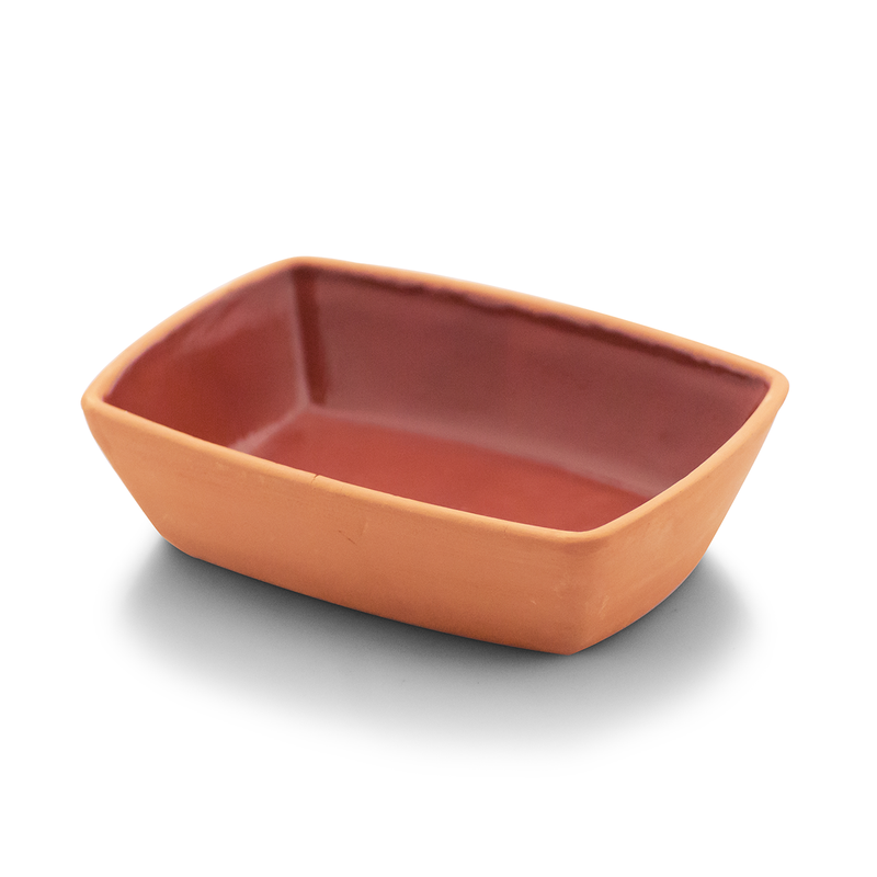 Che Brucia Clay Rectangular Plate 13 x 9 x 3.5 cm Inner Glazed- Al Makaan Store