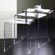 Vague Acrylic 3 Pieces Stackable Nesting Tables Set - Al Makaan Store