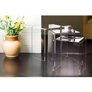 Vague Acrylic 3 Pieces Stackable Nesting Tables Set - Al Makaan Store