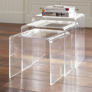 Vague Acrylic 3 Pieces Stackable Nesting Tables Set - Al Makaan Store