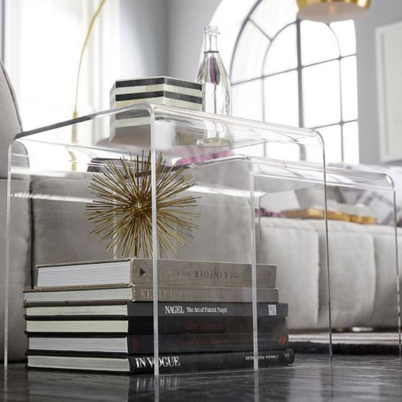 Vague Acrylic 3 Pieces Stackable Nesting Tables Set - Al Makaan Store