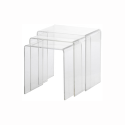 Vague Acrylic 3 Pieces Stackable Nesting Tables Set - Al Makaan Store