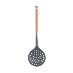Vague Grey Silicone Skimmer with Oak Wood Handle 33.5 cm - Al Makaan Store